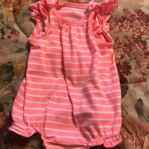 Neon pink and white Romper